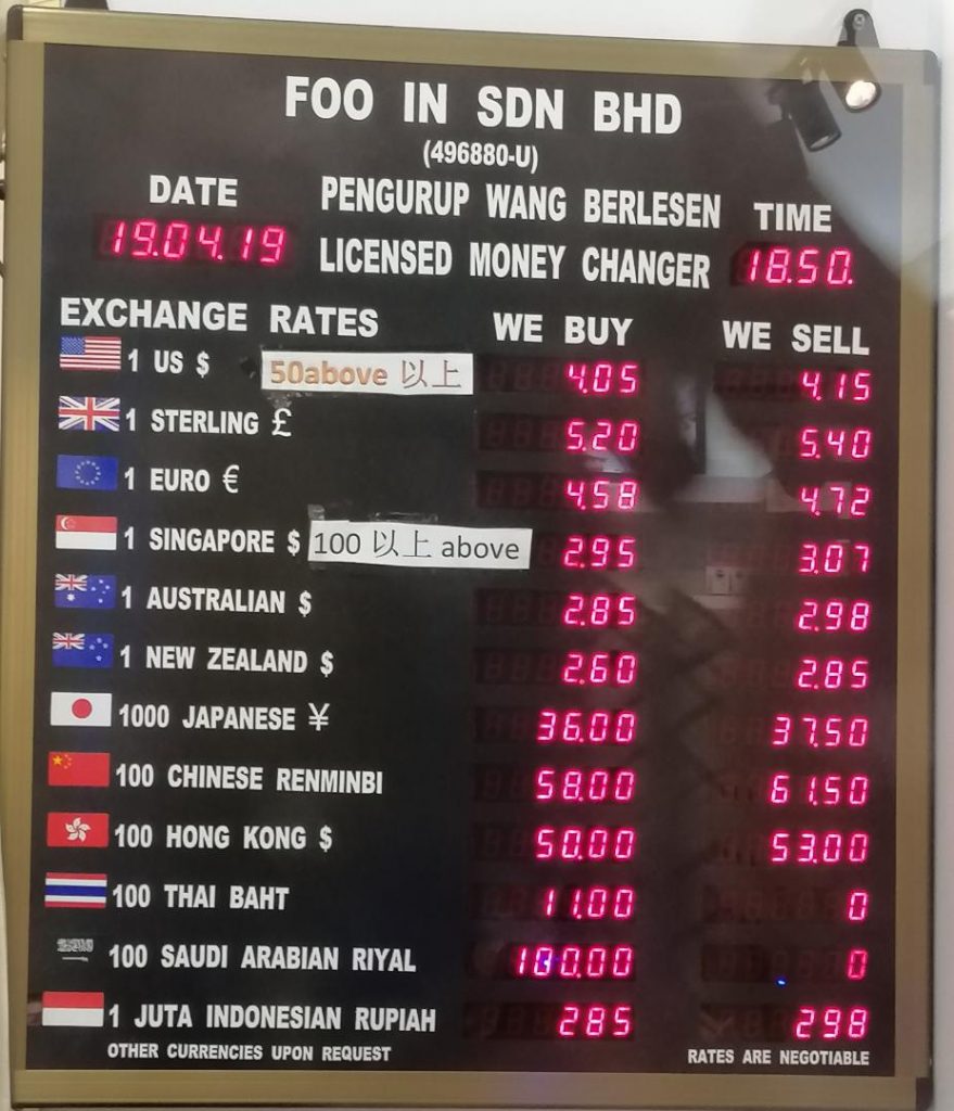 Here is Friday Money Changer Exchange Rate [ Johor Bahru ] 