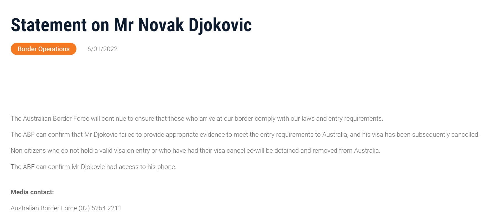 Australia cancels Tennis Number 1 Novak Djokovic's Visa, title defense may be over